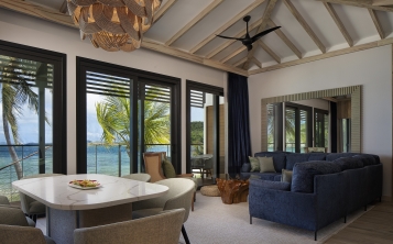 Main Living and Dining Area in the Beachfront Two Bedroom Villa